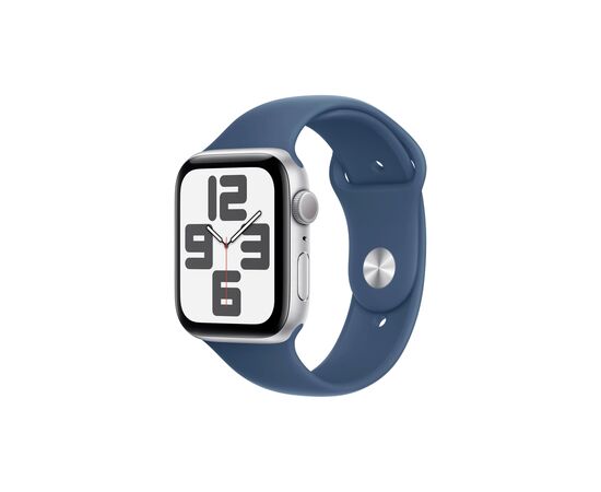 Смарт-годинник Apple Watch SE 2024 GPS 44mm Silver Aluminium Case with Denim Sport Band - S/M (MXEQ3QH/A)