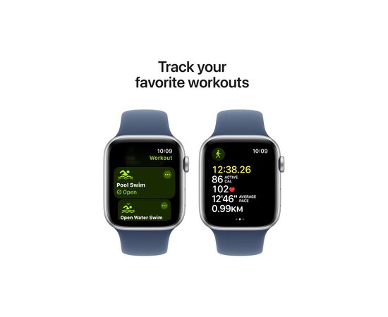 Смарт-часы Apple Watch SE 2024 GPS 44mm Silver Aluminium Case with Denim Sport Band - M/L (MXER3QH/A), изображение 6