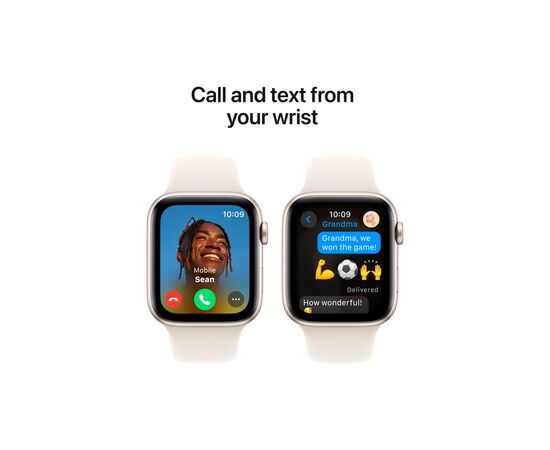 Смарт-годинник Apple Watch SE 2024 GPS 44mm Starlight Aluminium Case with Starlight Sport Band - S/M (MXEU3QH/A), зображення 4