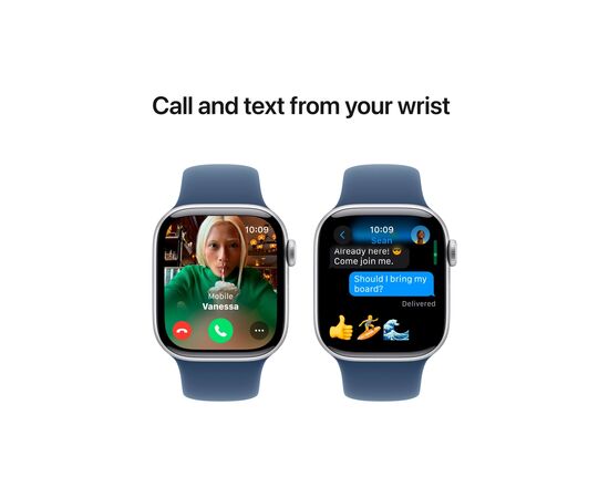 Смарт-годинник Apple Watch Series 10 GPS 42mm Silver Aluminium Case with Denim Sport Band - S/M (MWWA3QH/A), зображення 7 Смарт-годинник Apple Watch Series 10 GPS 42mm Silver Aluminium Case with Denim Sport Band - S/M (MWWA3QH/A), зображення 7