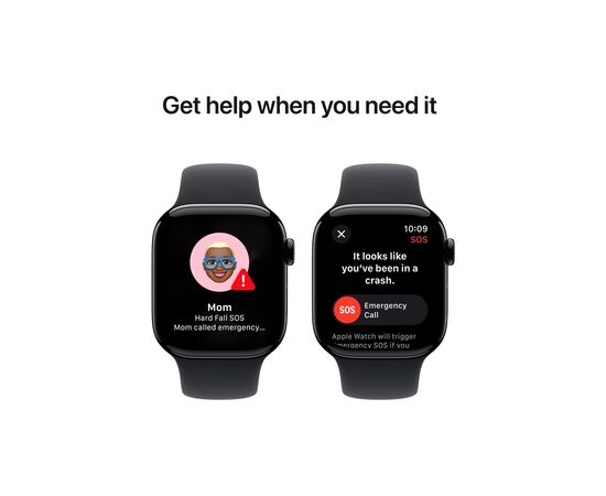 Смарт-часы Apple Watch Series 10 GPS 42mm Jet Black Aluminium Case with Black Sport Band - S/M (MWWE3QH/A), изображение 6 Смарт-часы Apple Watch Series 10 GPS 42mm Jet Black Aluminium Case with Black Sport Band - S/M (MWWE3QH/A), изображение 6