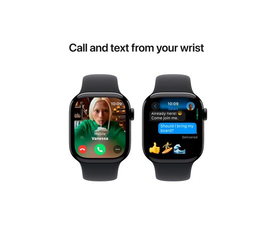 Смарт-годинник Apple Watch Series 10 GPS 42mm Jet Black Aluminium Case with Black Sport Band - M/L (MWWF3QH/A), зображення 7