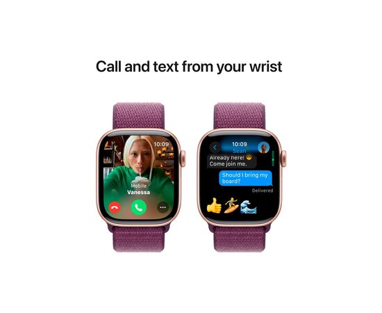 Смарт-часы Apple Watch Series 10 GPS 42mm Rose Gold Aluminium Case with Plum Sport Loop (MWWK3QH/A), изображение 7