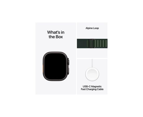 Смарт-годинник Apple Watch Ultra 2 2024 GPS + Cellular 49mm Black Titanium Case with Dark Green Alpine Loop - Medium (MX4R3UL/A), зображення 9 Смарт-годинник Apple Watch Ultra 2 2024 GPS + Cellular 49mm Black Titanium Case with Dark Green Alpine Loop - Medium (MX4R3UL/A), зображення 9