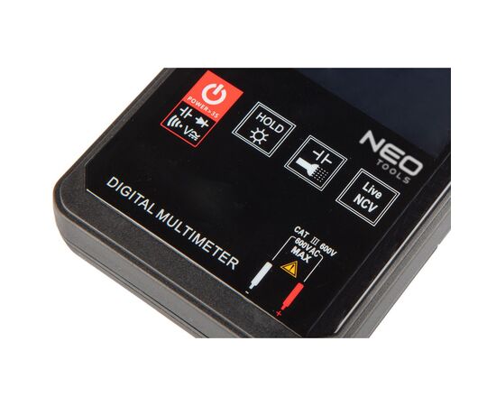 Цифровой мультиметр Neo Tools 0-600V, жидкокристаллический дисплей с подсветкой, сенсорный (94-004), изображение 10 Цифровой мультиметр Neo Tools 0-600V, жидкокристаллический дисплей с подсветкой, сенсорный (94-004), изображение 10