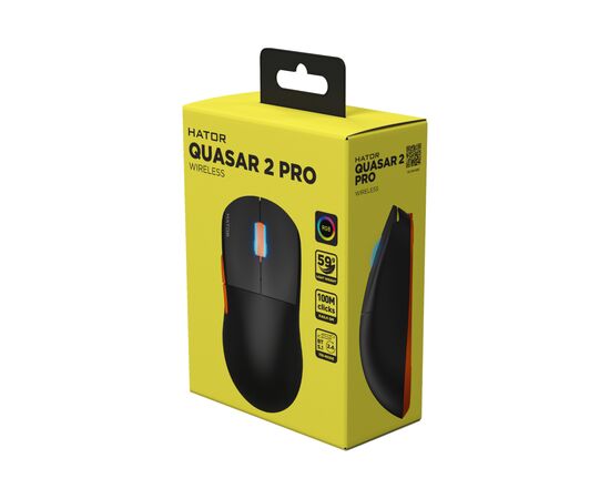 Мишка Hator Quasar 2 Pro Wireless/Bluetooth/USB Black/Orange (HTM560BO), зображення 5 Мишка Hator Quasar 2 Pro Wireless/Bluetooth/USB Black/Orange (HTM560BO), зображення 5