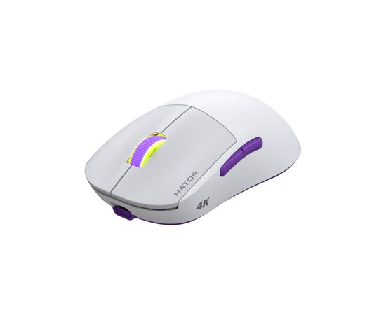 Мишка Hator Quasar 2 Ultra 4K Wireless/Bluetooth/USB White/Lilac (HTM571WL), зображення 2 Мишка Hator Quasar 2 Ultra 4K Wireless/Bluetooth/USB White/Lilac (HTM571WL), зображення 2