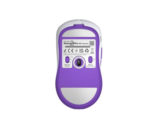 Мишка Hator Quasar 2 Ultra 4K Wireless/Bluetooth/USB White/Lilac (HTM571WL), зображення 3 Мишка Hator Quasar 2 Ultra 4K Wireless/Bluetooth/USB White/Lilac (HTM571WL), зображення 3