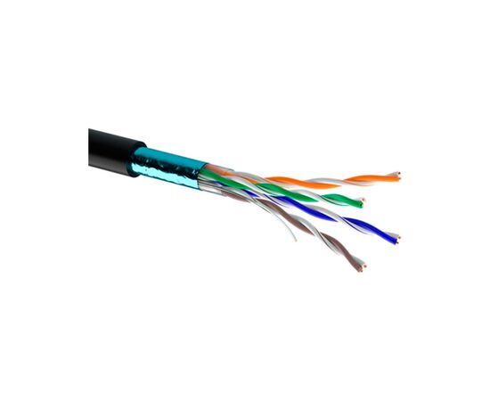 Кабель мережевий OK-Net FTP cat.5e зовнішній 100м (F/UTP cat.5E-SL) (КППЭ-ВП (100) 4*2*0,46 / 100)