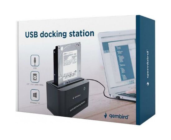 Док-станція для накопичувачів Gembird 2.5\3.5 SATA HDD, USB 2.0 (HD32-U2S-5), зображення 4 Док-станція для накопичувачів Gembird 2.5\3.5 SATA HDD, USB 2.0 (HD32-U2S-5), зображення 4