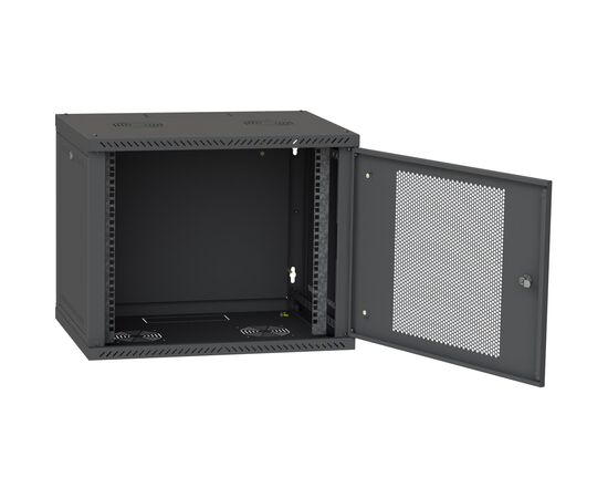 Шкаф настенный Ipcom 9U, 600*450, перфорация, RAL9005 (СН-9U-060х045-ДП-7035), изображение 3 Шкаф настенный Ipcom 9U, 600*450, перфорация, RAL9005 (СН-9U-060х045-ДП-7035), изображение 3