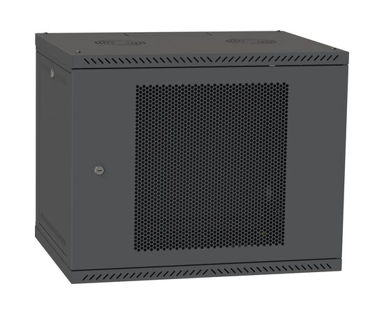 Шафа настінна Ipcom 9U, 600*450, перфорація, RAL9005 (СН-9U-060х045-ДП-7035)