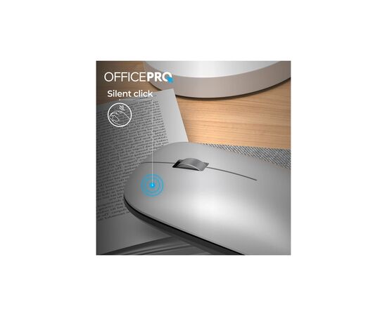 Мышка OfficePro M225S Silent Click Wireless Silver (M225S), изображение 10 Мышка OfficePro M225S Silent Click Wireless Silver (M225S), изображение 10