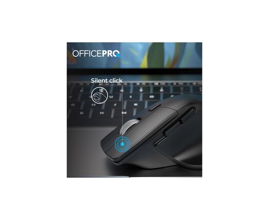 Мышка OfficePro M395B Silent Click Ergonomic Wireless Black (M395B), изображение 10 Мышка OfficePro M395B Silent Click Ergonomic Wireless Black (M395B), изображение 10