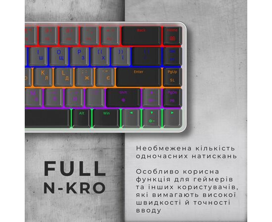 Клавиатура GamePro MK122R Red Swich Low Profile Wireless Dark Gray (MK122R), изображение 10 Клавиатура GamePro MK122R Red Swich Low Profile Wireless Dark Gray (MK122R), изображение 10