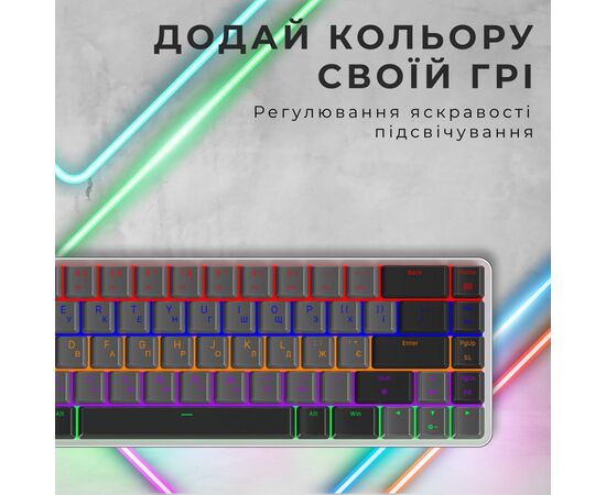 Клавиатура GamePro MK122R Red Swich Low Profile Wireless Dark Gray (MK122R), изображение 12 Клавиатура GamePro MK122R Red Swich Low Profile Wireless Dark Gray (MK122R), изображение 12
