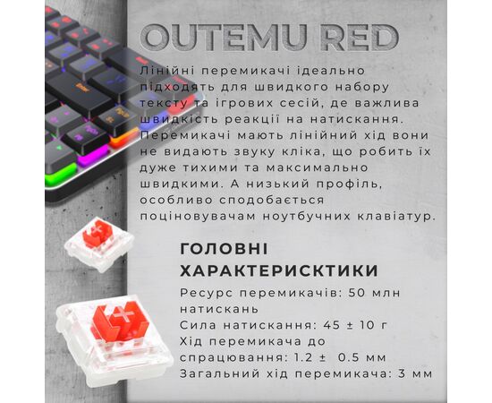 Клавиатура GamePro MK122R Red Swich Low Profile Wireless Dark Gray (MK122R), изображение 6 Клавиатура GamePro MK122R Red Swich Low Profile Wireless Dark Gray (MK122R), изображение 6