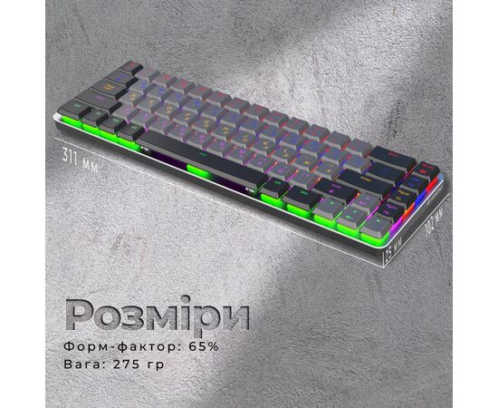 Клавиатура GamePro MK122R Red Swich Low Profile Wireless Dark Gray (MK122R), изображение 8 Клавиатура GamePro MK122R Red Swich Low Profile Wireless Dark Gray (MK122R), изображение 8