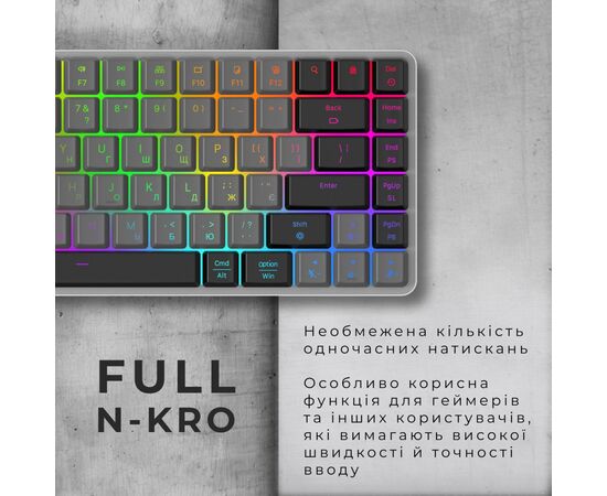 Клавіатура GamePro MK230R Red Swich Low Profile RGB Wireless/Bluetooth/USB Dark Gray (MK230R), зображення 10 Клавіатура GamePro MK230R Red Swich Low Profile RGB Wireless/Bluetooth/USB Dark Gray (MK230R), зображення 10