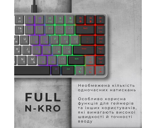 Клавиатура GamePro MK140R Red Swich Low Profile USB Dark Gray (MK140R), изображение 10 Клавиатура GamePro MK140R Red Swich Low Profile USB Dark Gray (MK140R), изображение 10