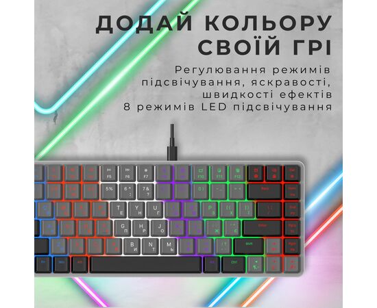 Клавиатура GamePro MK140R Red Swich Low Profile USB Dark Gray (MK140R), изображение 12 Клавиатура GamePro MK140R Red Swich Low Profile USB Dark Gray (MK140R), изображение 12