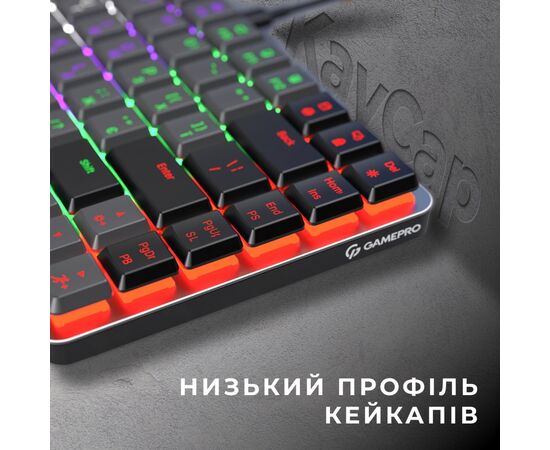 Клавиатура GamePro MK140R Red Swich Low Profile USB Dark Gray (MK140R), изображение 5 Клавиатура GamePro MK140R Red Swich Low Profile USB Dark Gray (MK140R), изображение 5
