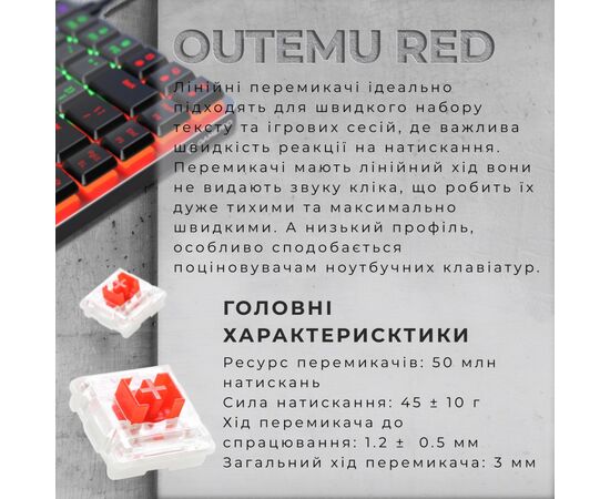 Клавиатура GamePro MK140R Red Swich Low Profile USB Dark Gray (MK140R), изображение 6 Клавиатура GamePro MK140R Red Swich Low Profile USB Dark Gray (MK140R), изображение 6
