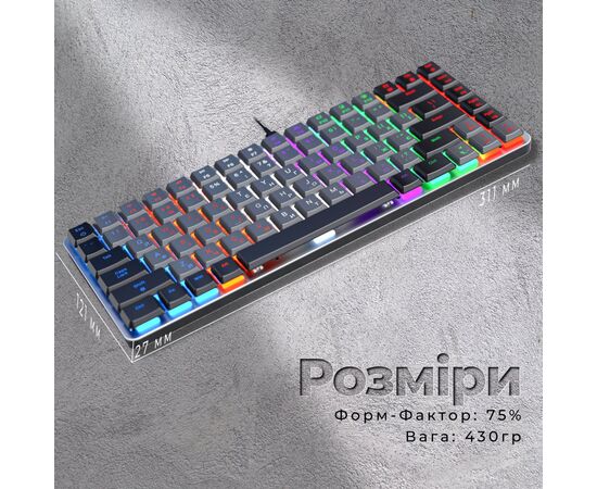 Клавиатура GamePro MK140R Red Swich Low Profile USB Dark Gray (MK140R), изображение 8 Клавиатура GamePro MK140R Red Swich Low Profile USB Dark Gray (MK140R), изображение 8
