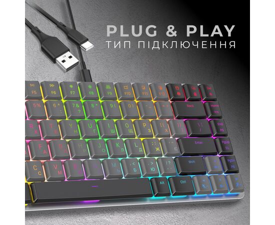 Клавіатура GamePro MK141R Red Swich Low Profile RGB USB Dark Gray (MK141R), зображення 4 Клавіатура GamePro MK141R Red Swich Low Profile RGB USB Dark Gray (MK141R), зображення 4