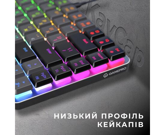 Клавіатура GamePro MK141R Red Swich Low Profile RGB USB Dark Gray (MK141R), зображення 5 Клавіатура GamePro MK141R Red Swich Low Profile RGB USB Dark Gray (MK141R), зображення 5