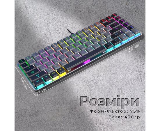 Клавіатура GamePro MK141R Red Swich Low Profile RGB USB Dark Gray (MK141R), зображення 8 Клавіатура GamePro MK141R Red Swich Low Profile RGB USB Dark Gray (MK141R), зображення 8