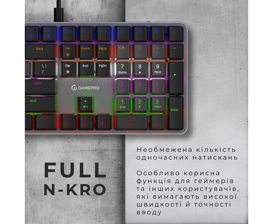 Клавиатура GamePro MK145R Red Swich Low Profile USB Dark Gray (MK145R), изображение 11 Клавиатура GamePro MK145R Red Swich Low Profile USB Dark Gray (MK145R), изображение 11