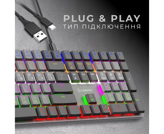 Клавиатура GamePro MK145R Red Swich Low Profile USB Dark Gray (MK145R), изображение 4 Клавиатура GamePro MK145R Red Swich Low Profile USB Dark Gray (MK145R), изображение 4