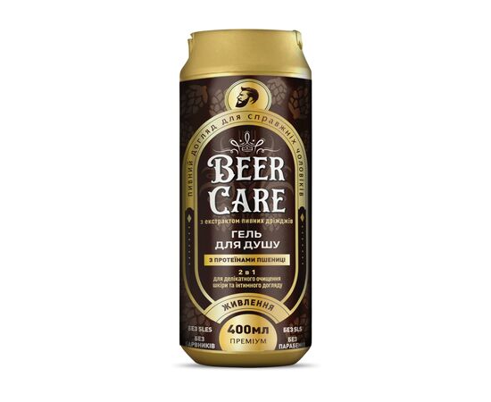 Гель для душу Beer Care 2 в 1 З протеїнами пшениці Живлення 400 мл (4820164642016)