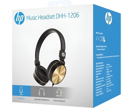 Наушники HP DHH-1206 Black (DHH-1206BK), изображение 5 Наушники HP DHH-1206 Black (DHH-1206BK), изображение 5