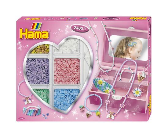 Набор для творчества Hama Термомозаика Модные украшения Цветы с шкатулкой (HM-3707)