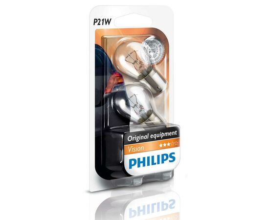 Автолампа Philips P21W Vision, 2шт/бл. (12498B2), изображение 3 Автолампа Philips P21W Vision, 2шт/бл. (12498B2), изображение 3