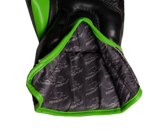 Боксерские перчатки PowerPlay 3018 10oz Black/Green (PP_3018_10oz_Black/Green), изображение 5 Боксерские перчатки PowerPlay 3018 10oz Black/Green (PP_3018_10oz_Black/Green), изображение 5