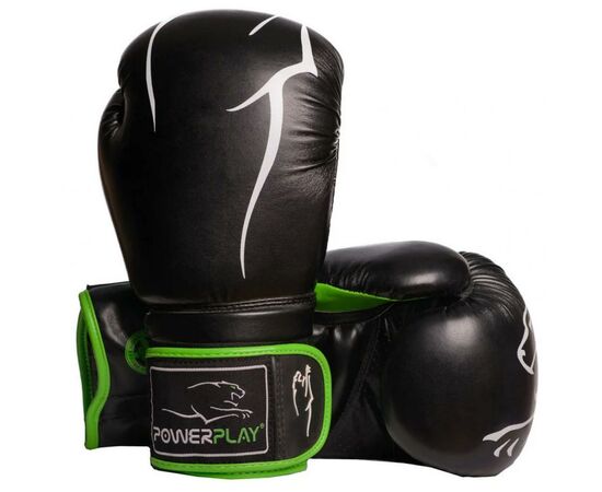 Боксерські рукавички PowerPlay 3018 10oz Black/Green (PP_3018_10oz_Black/Green)