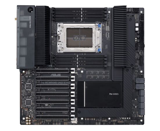 Серверная материнская плата ASUS PRO WS WRX80E-SAGE SE WIFI sWRX8 WRX80 8xDDR4 M.2 WiFi BT EATX (90MB1590-M0EAY0), изображение 5 Серверная материнская плата ASUS PRO WS WRX80E-SAGE SE WIFI sWRX8 WRX80 8xDDR4 M.2 WiFi BT EATX (90MB1590-M0EAY0), изображение 5