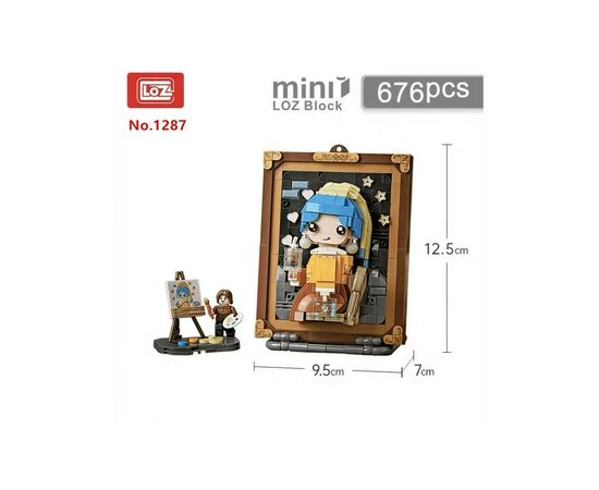 Конструктор LOZ mini Объемная картина Девушка с жемчужной серьгой (1287), изображение 2 Конструктор LOZ mini Объемная картина Девушка с жемчужной серьгой (1287), изображение 2