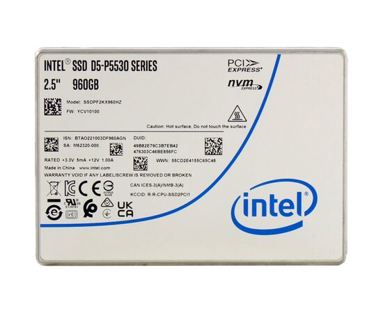 Накопичувач SSD U.2 2.5" 960GB D5-P5530 15mm INTEL (SSDPF2KX960HZN1)
