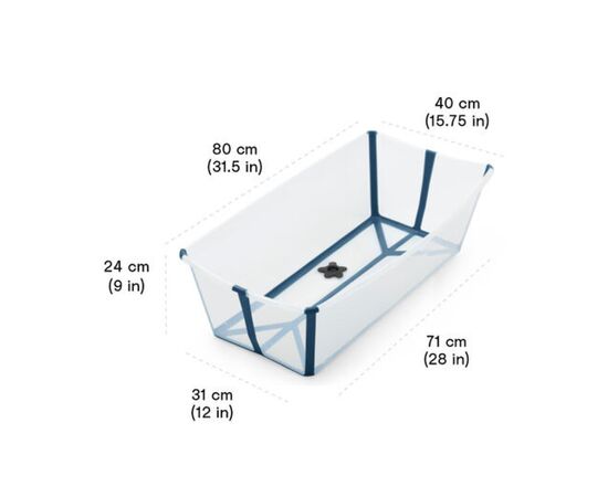 Ванночка Stokke Flexi Bath XL Складная Прозрачная Синяя (535902), изображение 6 Ванночка Stokke Flexi Bath XL Складная Прозрачная Синяя (535902), изображение 6
