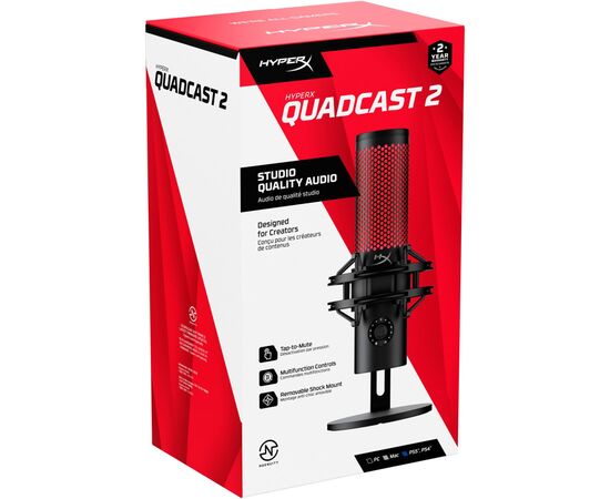Мікрофон HyperX QuadCast 2 Black (872V1AA), зображення 10 Мікрофон HyperX QuadCast 2 Black (872V1AA), зображення 10