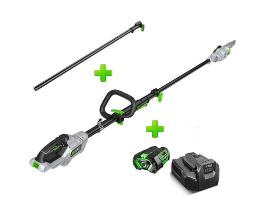 Цепная пила EGO высоторез PS1003E KIT, 56В, шина-25см, карбон, 4Ah (F840033003), изображение 6 Цепная пила EGO высоторез PS1003E KIT, 56В, шина-25см, карбон, 4Ah (F840033003), изображение 6