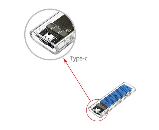 Карман внешний Dynamode M.2 SSD NVMe/SATA combo ч-з USB3.2 GEN2 Type-C (DM-CAD-SSD09), изображение 4 Карман внешний Dynamode M.2 SSD NVMe/SATA combo ч-з USB3.2 GEN2 Type-C (DM-CAD-SSD09), изображение 4