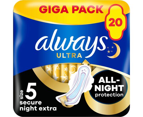 Гигиенические прокладки Always Ultra Secure Night Extra Размер 5 20 шт. (8006540903766)