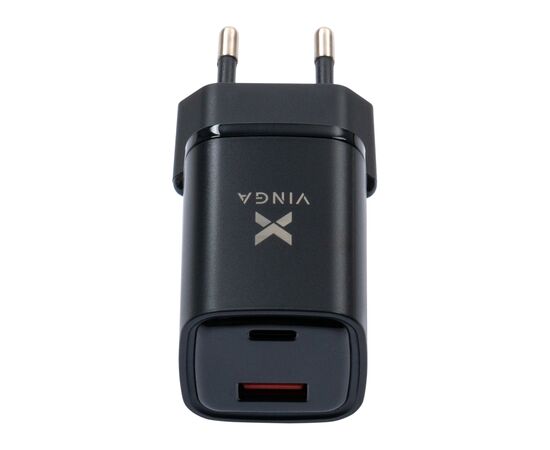 Зарядное устройство Vinga USB-C PD30W + USB-A QC30W Display 33W Max (VCR30ACDB), изображение 3 Зарядное устройство Vinga USB-C PD30W + USB-A QC30W Display 33W Max (VCR30ACDB), изображение 3