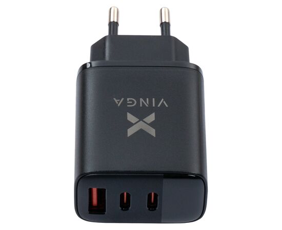 Зарядное устройство Vinga 2xUSB-C PD30W + USB-A QC30W Display 30W Max (VCR30ACCDB), изображение 3 Зарядное устройство Vinga 2xUSB-C PD30W + USB-A QC30W Display 30W Max (VCR30ACCDB), изображение 3