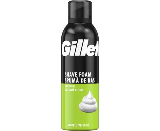 Пена для бритья Gillette Classic Лайм 200 мл (3014260228675), изображение 2 Пена для бритья Gillette Classic Лайм 200 мл (3014260228675), изображение 2